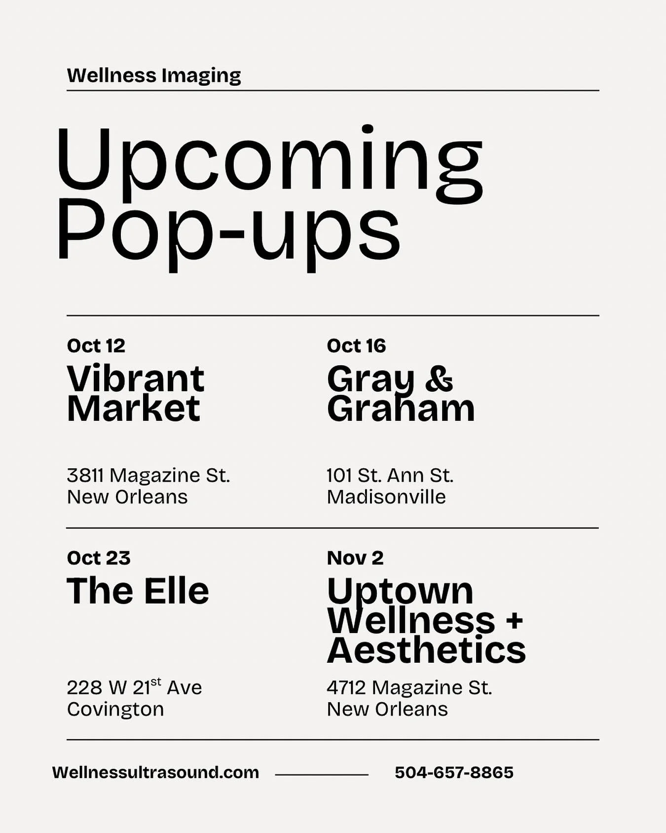 We&rsquo;ve teamed up with some of our favorite local businesses to make your screenings simple and accessible!
Take a quick step for your health with preventative screening ultrasounds at one of our convenient pop-up locations!

Together, we&rsquo;r