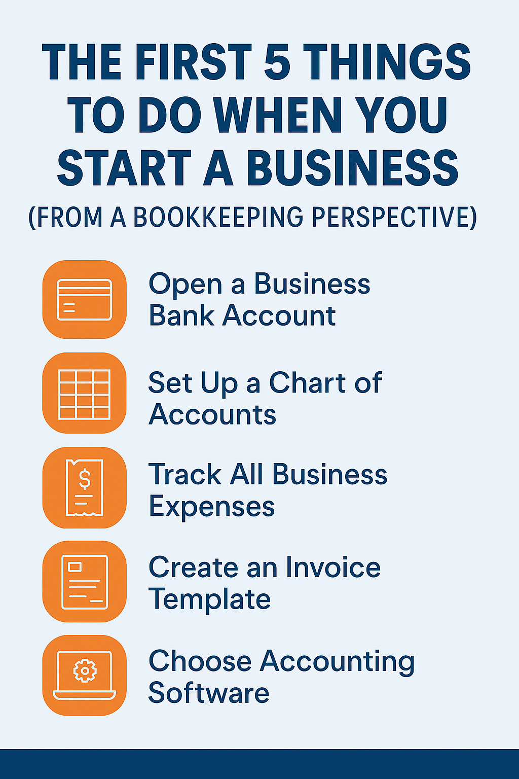The First 5 Things to Do When You Start a Business (From a Bookkeeping Perspective)