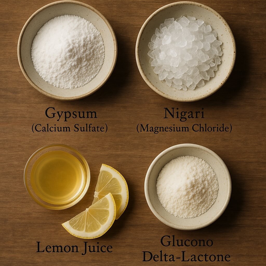 Can You Taste the Coagulant? Gypsum, Nigari, Lemon and GDL