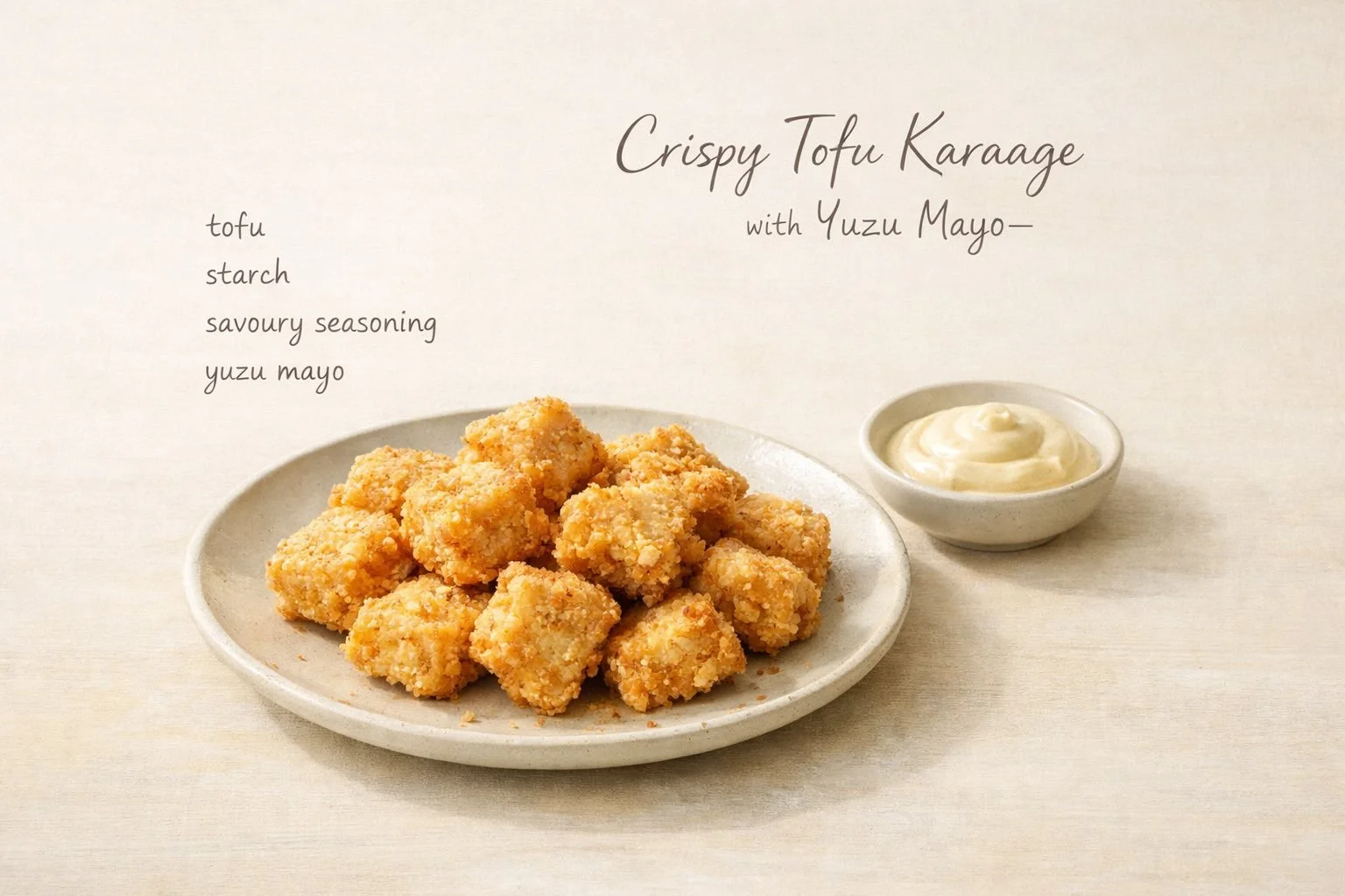 Crispy Tofu Karaage with Yuzu Mayo