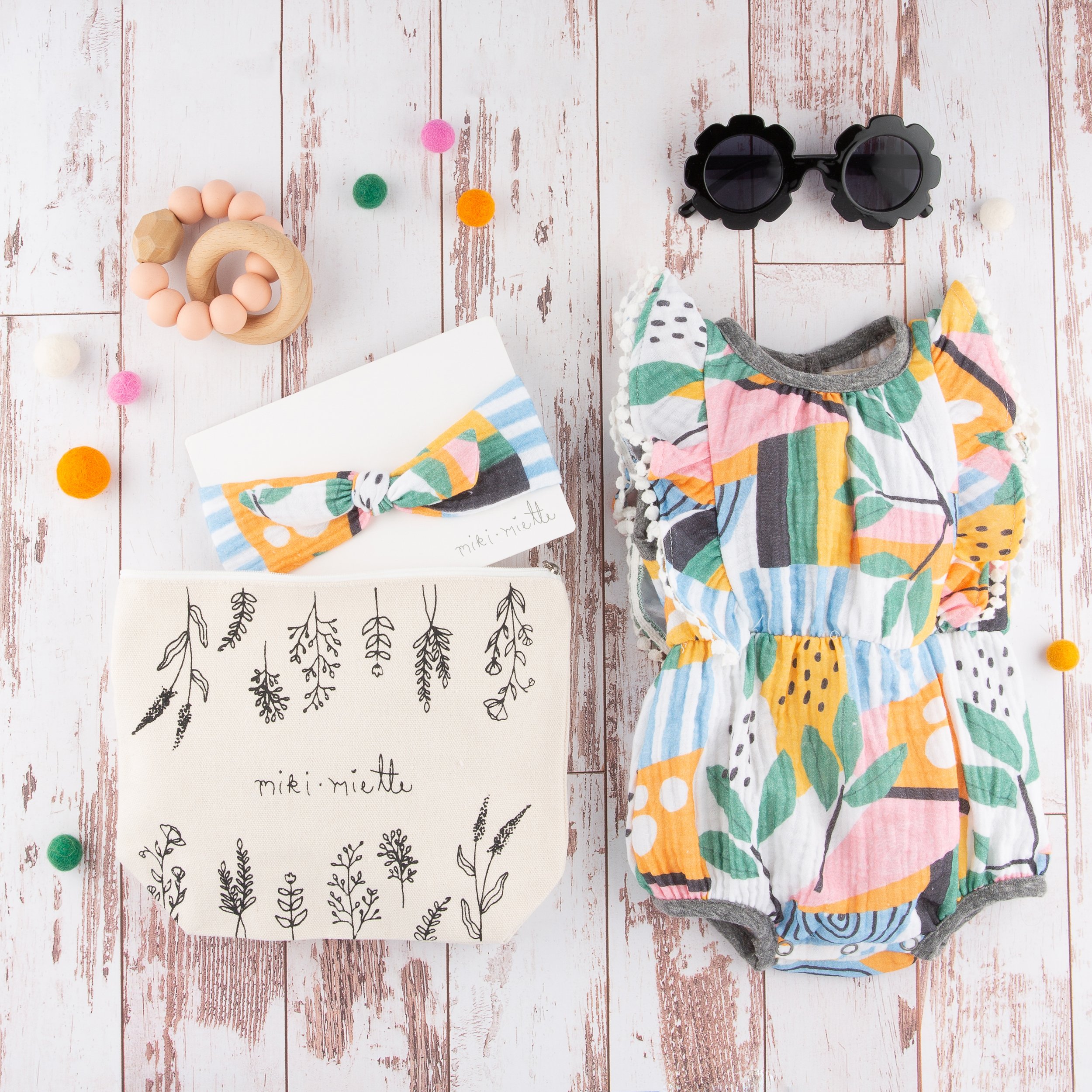 Miki Miette Baby Outfit Flat Lay