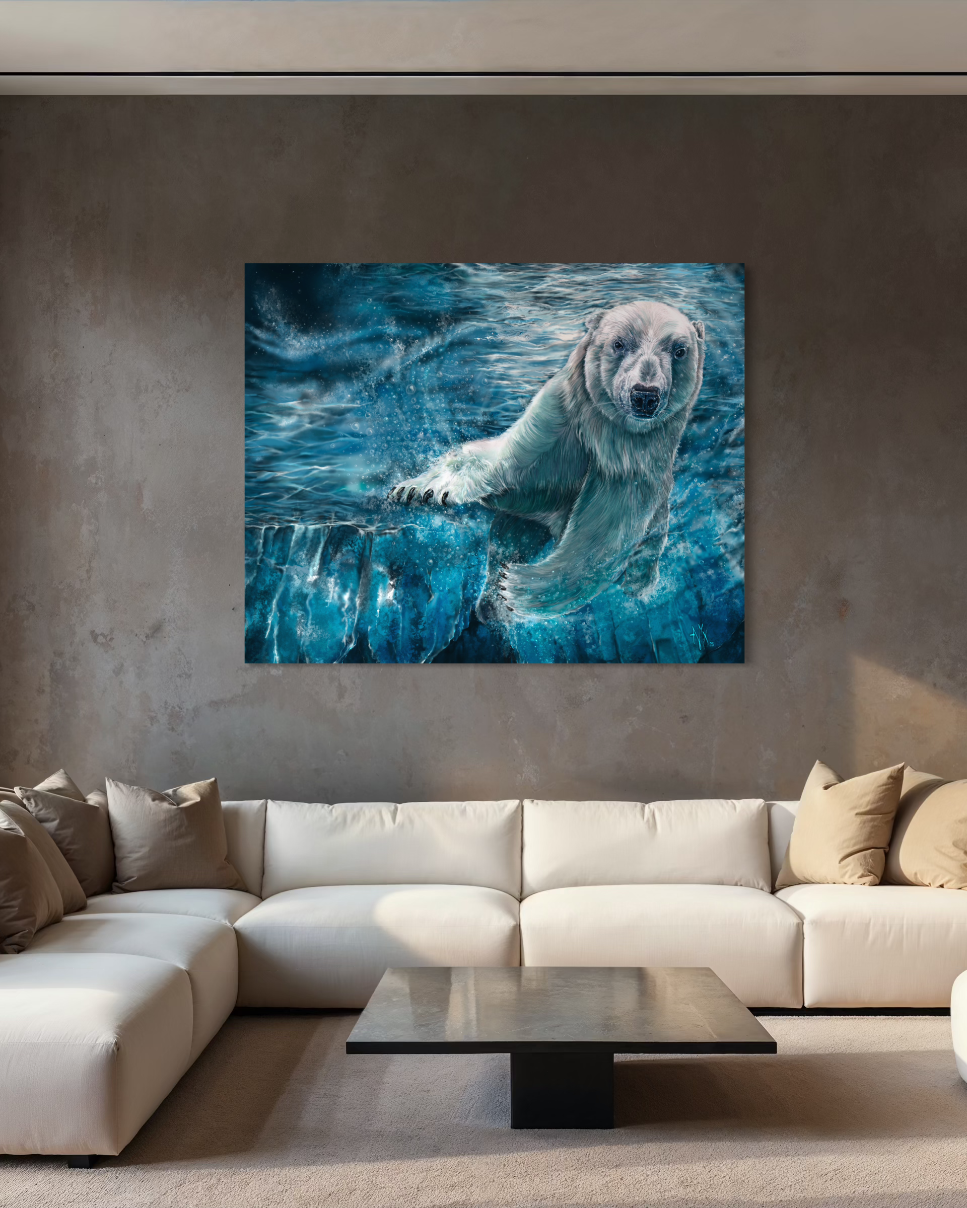 Siku's Plunge - Gallery Canvas Large Print