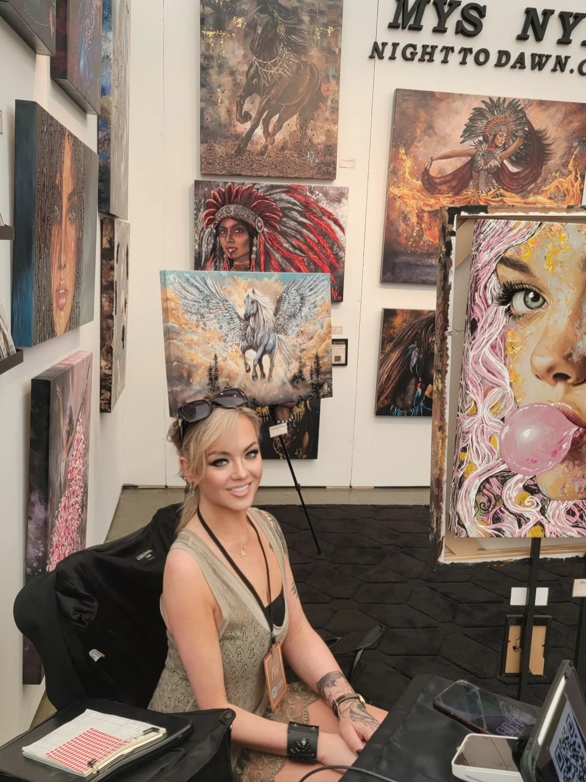 Day 2 of #artvancouver I couldn&rsquo;t believe all the people on opening night!!! Already excited to do it again 2027

Check out my new projects online at www.nighttodawn.com 

#walld&eacute;cor #fineart #fineartistsofinstagram #commissionwork
