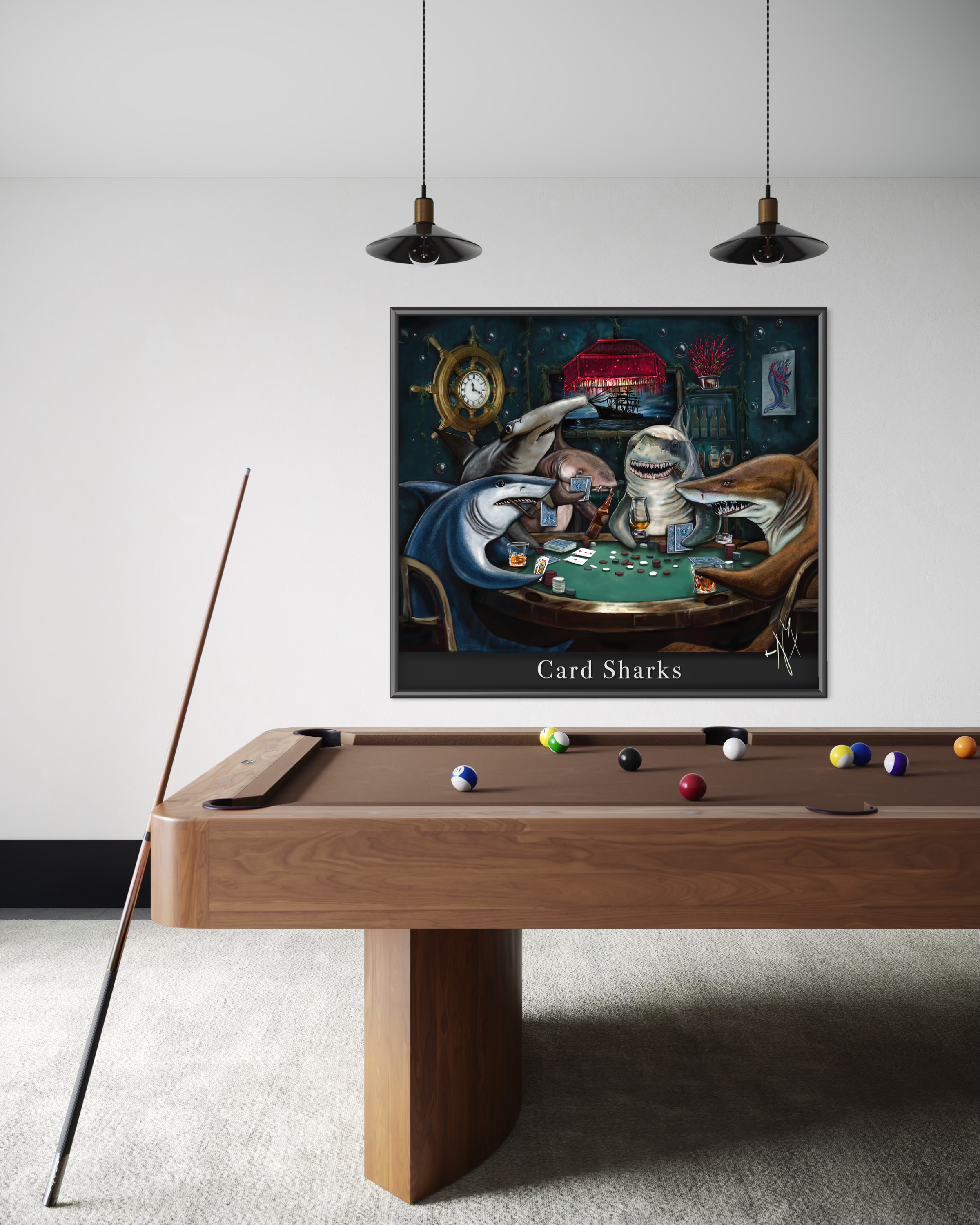 Fins and Flushes - Framed Poster Print