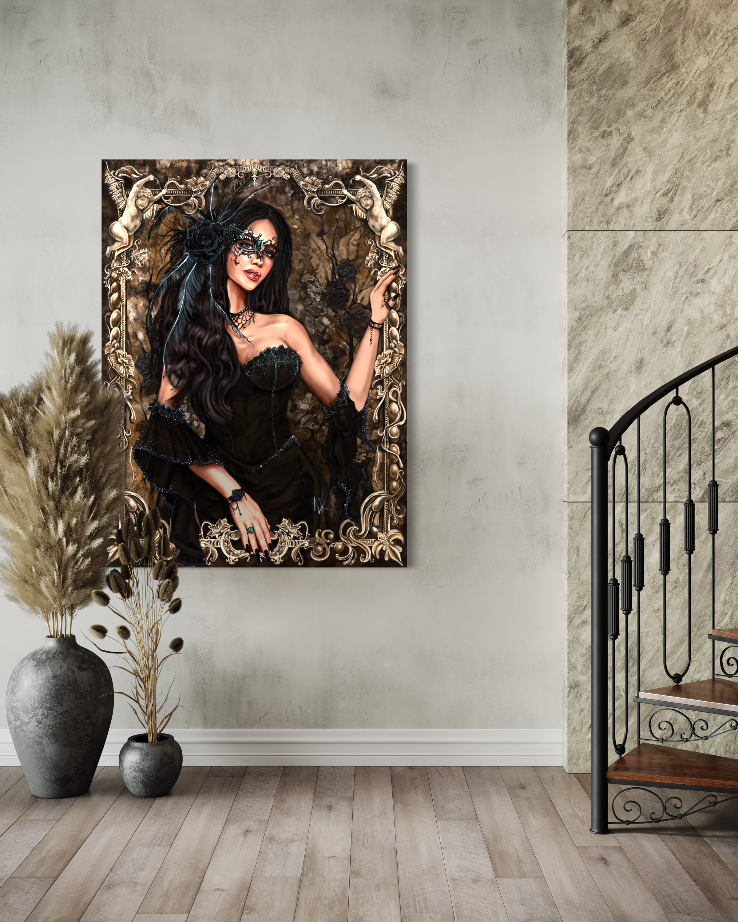 Midnight Masquerade - Gallery Canvas Large Print