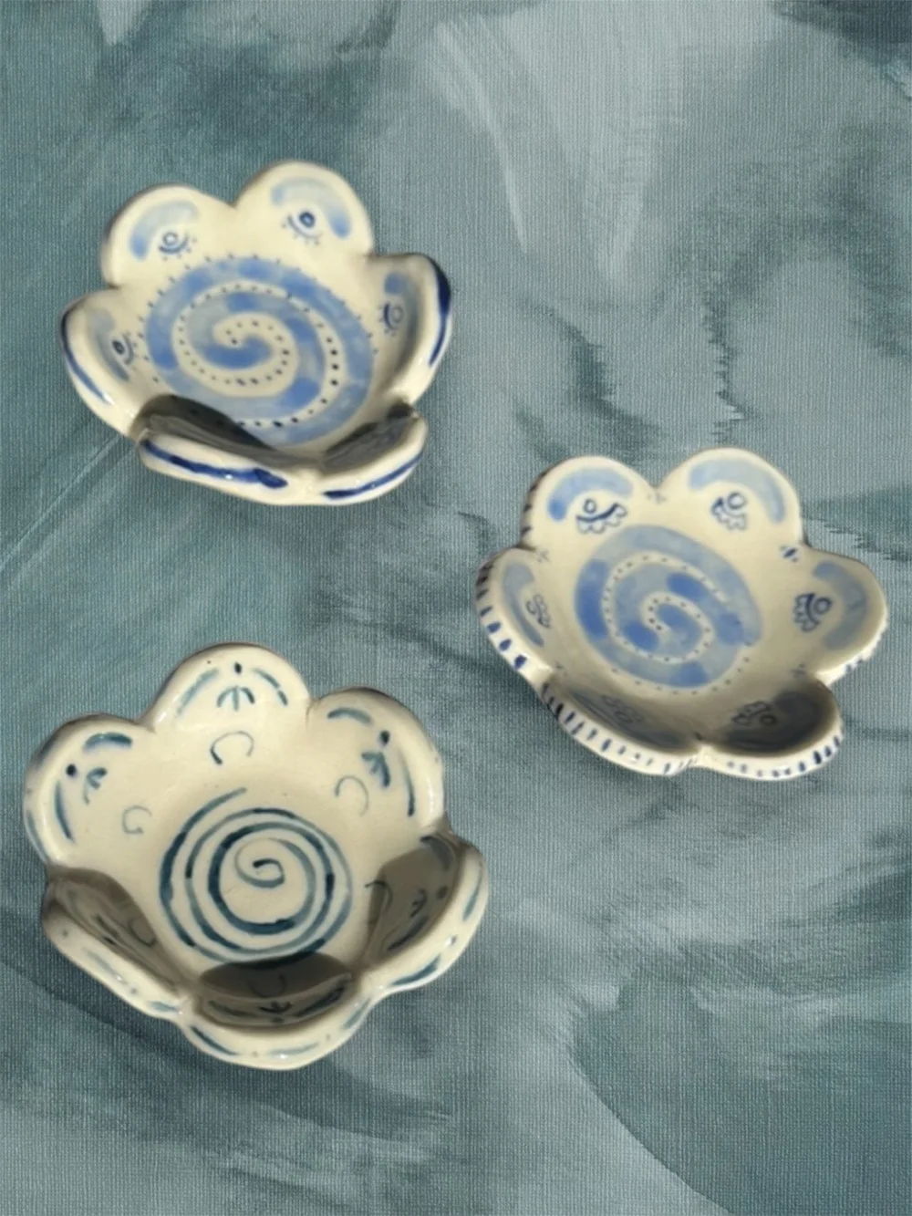 Modern Blue Ceramic Sauce Bowl — Poodle and Birb