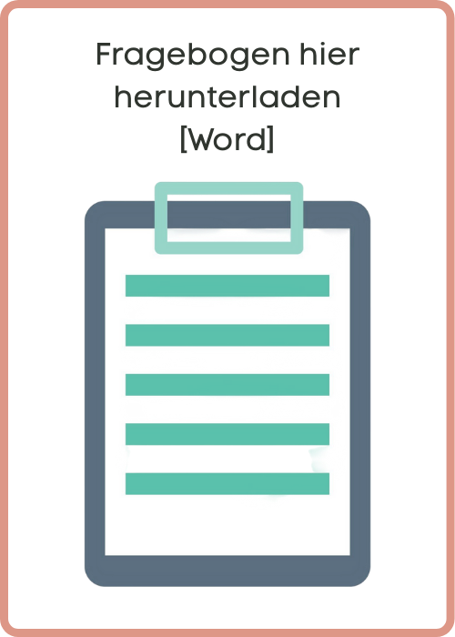 Illustration eines Dokuments oder Formulars auf einer Tafel mit Textzeilen, auf einem rosa Hintergrund.