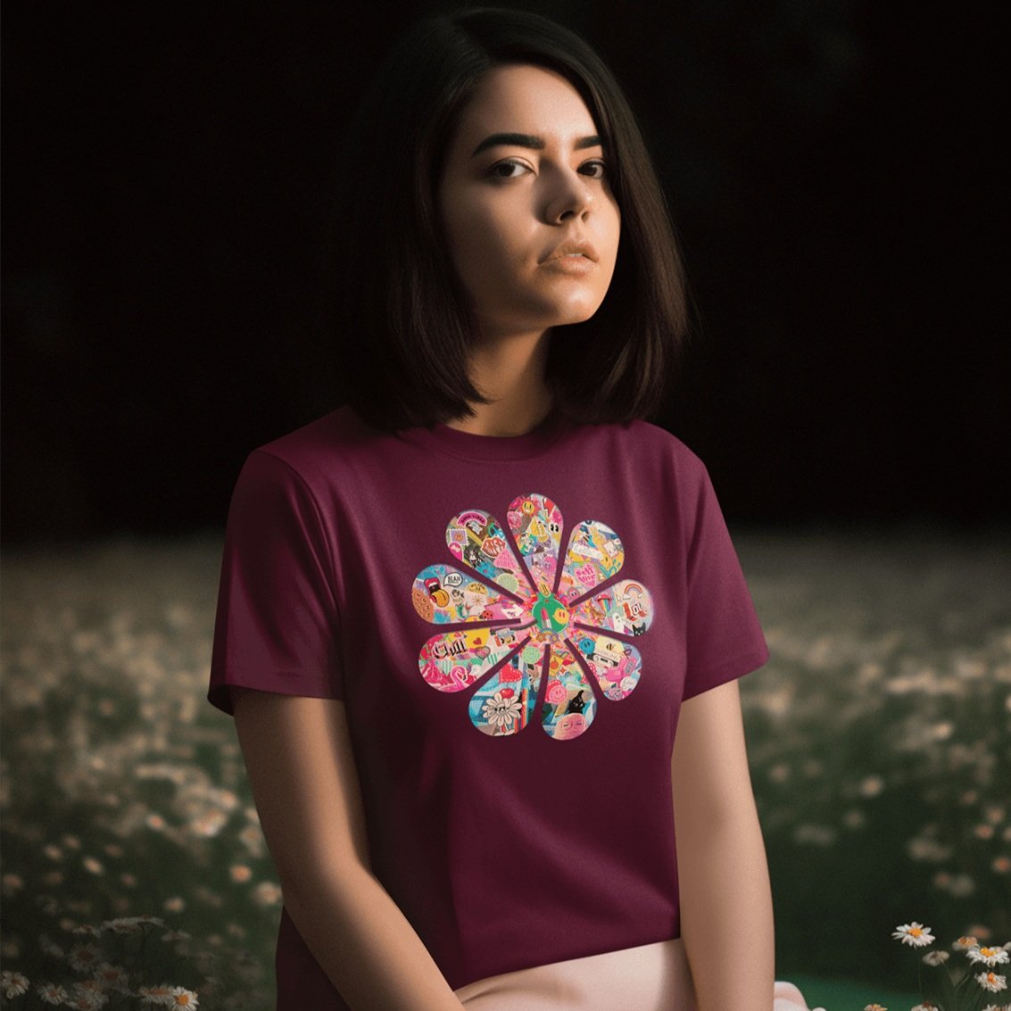 t-shirt-mockup-of-an-ai-generated-woman-posing-with-a-serious-look-and-some-flowers-m33778.jpg