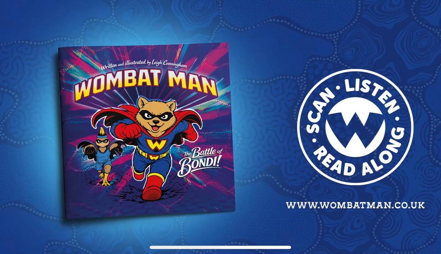 COMING SOON&hellip; WOMBAT MAN STORYTIME!

A brand-new way to enjoy Wombat Man adventures is almost here.

Simply scan the QR code inside the book, listen to the characters come to life, and follow along as the story unfolds. Perfect for bedtime, sto