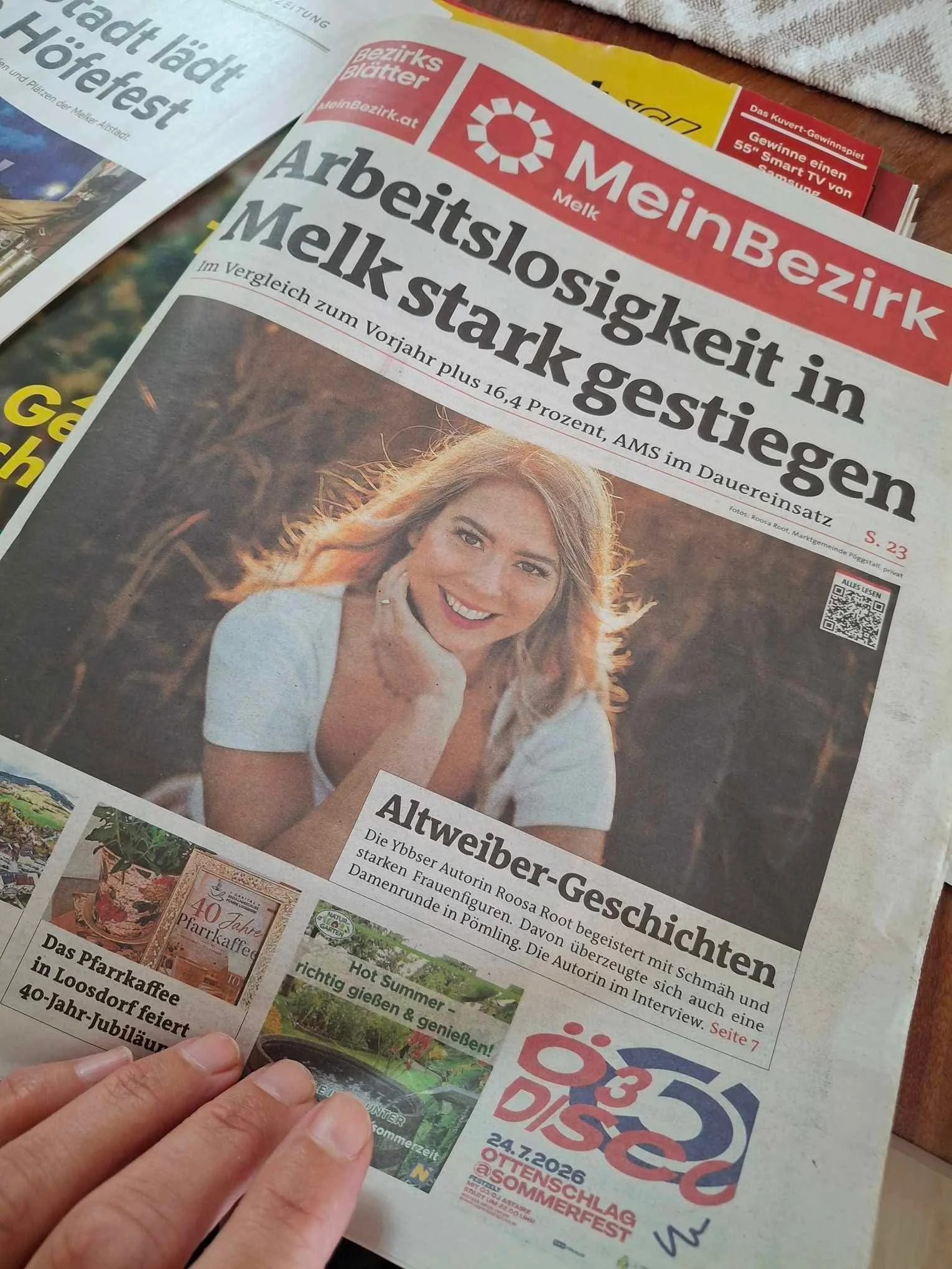 Roosa Root Autorin, Bezirksblätter, Melk, Altweiber Geschichten, Frauen ab 60 eine Bühne