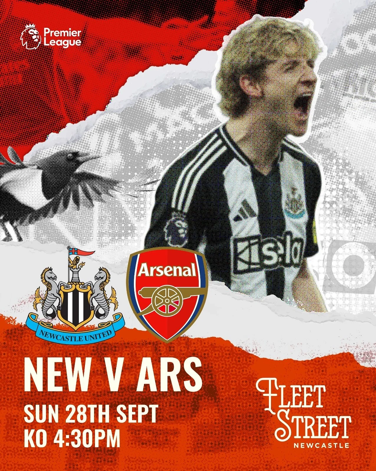 The lads face Arsenal at St. James&rsquo; Park this Sunday!
We&rsquo;re showing it all live at Fleet Street &mdash; kick-off 4:30PM.

Every Newcastle goal means &pound;1 drinks for 10 minutes.
Big game. Big atmosphere. Be part of it.

#NUFC #HowayThe