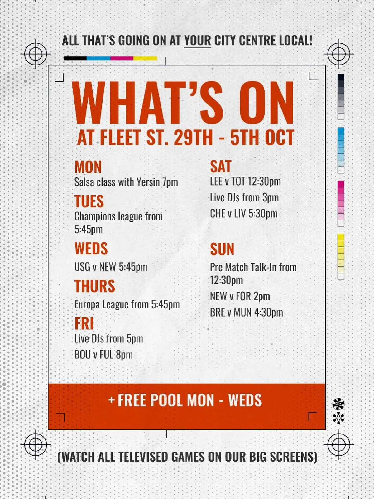 Another stacked week at Fleet Street🍺  Champions League, Europa, Premier League and all the Toon games live &mdash; plus DJs and FREE pool Mon&ndash;Wed. Get in!

#FleetStreetNewcastle #NUFC #ChampionsLeague #EuropaLeague #PremierLeague #ToonArmy #N