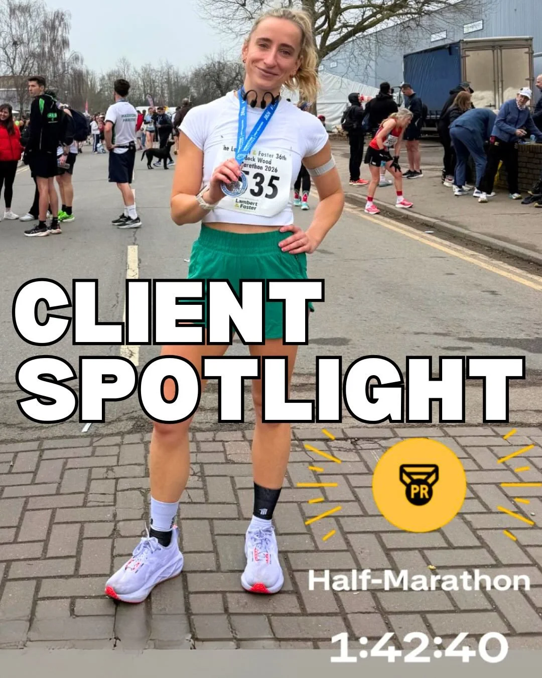 ✨CLIENT SPOTLIGHT✨

This month our shoutout goes to @emily_louisefitness . So many wins recently! 

Half Marathon PB: 1:42:40 🏃&zwj;♀️
Mixed Doubles Hyrox: 1:07:15 💥

AND it doesn&rsquo;t stop there&hellip;

&ndash; 10kg weighted pull-ups 💪
&ndash