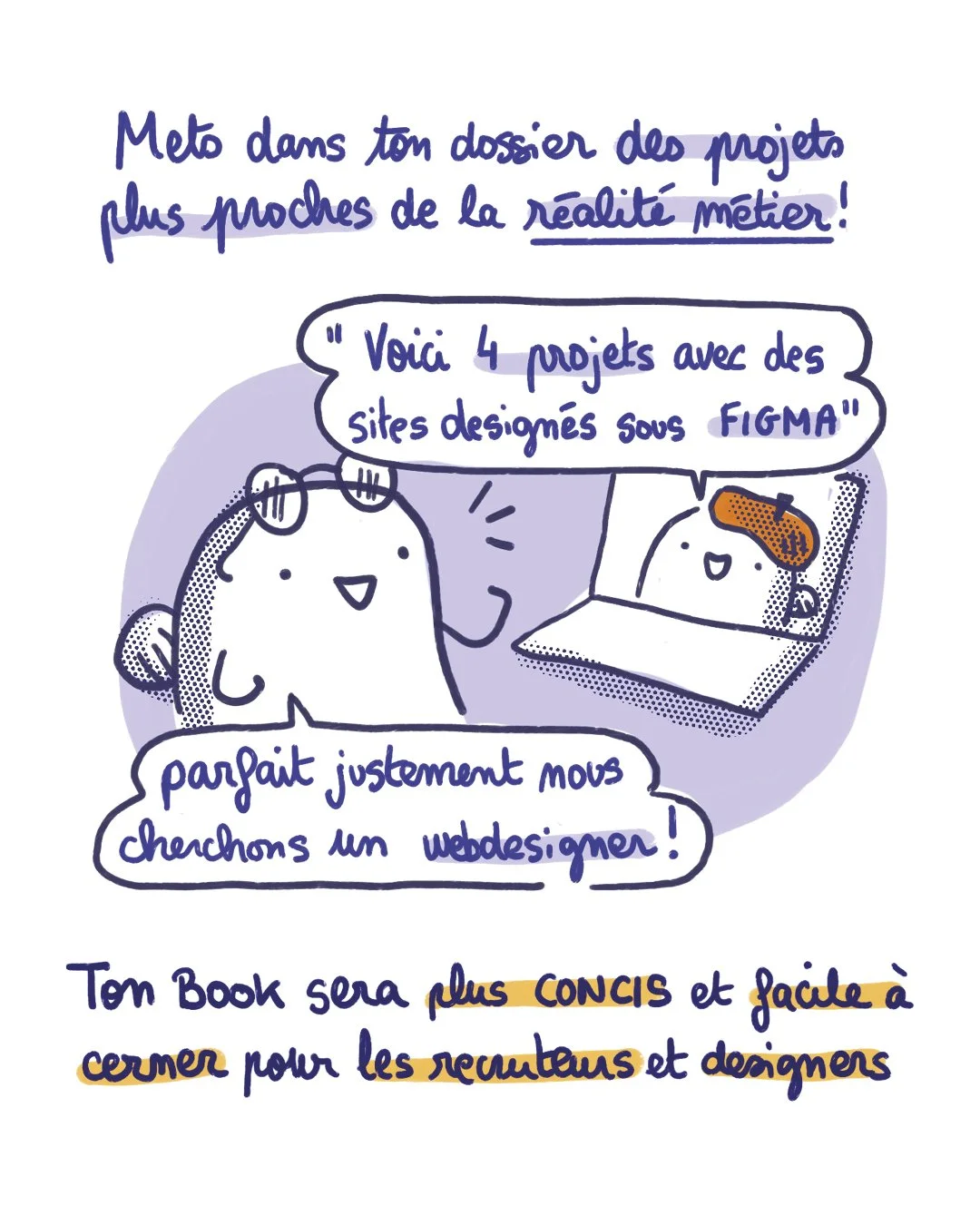 BD expliquant comment créer un portfolio de designer avec 3 conseils pour trouver un stage