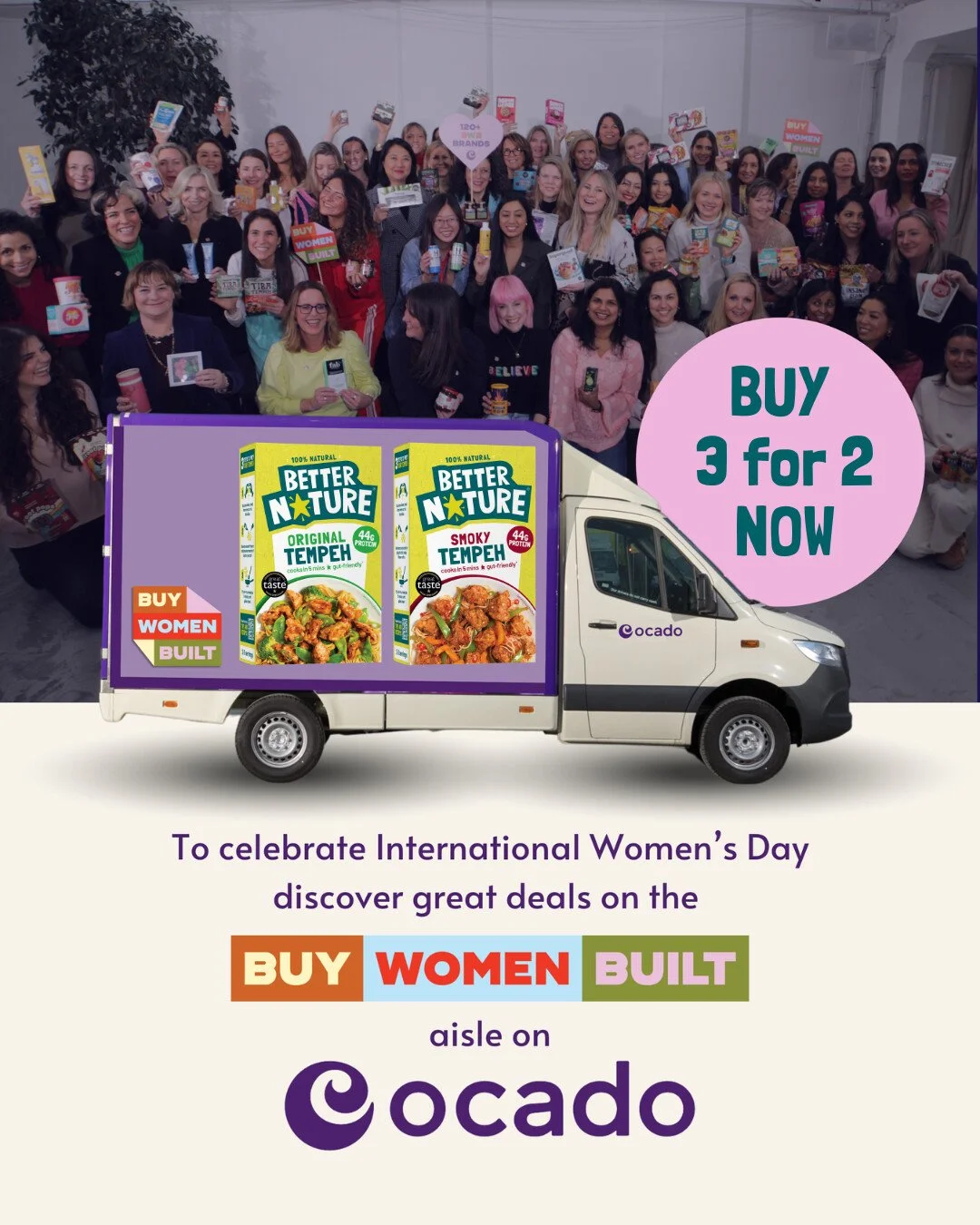 🚨 We're on 3 for 2 at @ocadouk 🚨

To celebrate International Women's Day, you can grab any 3 products for the price of 2 across participating @buywomenbuilt brands on @ocadouk.🛒

That means you can stock up on all three of our tasty tempeh flavour