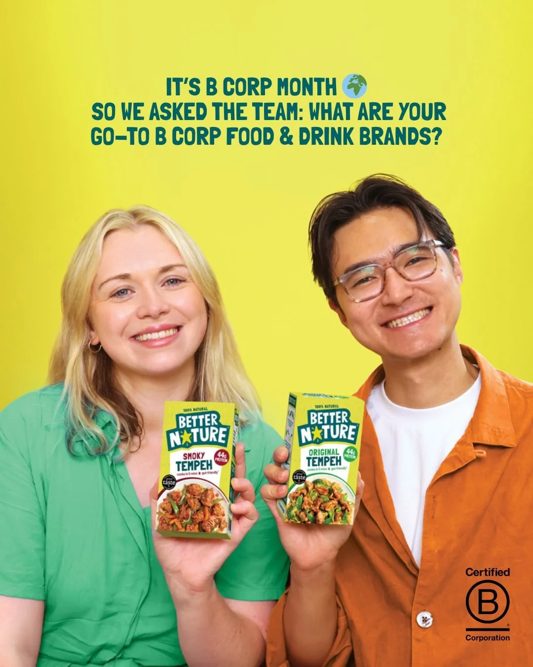 To celebrate B Corp Month we asked the team: what B Corp food and drink brands are you loving?

The answers:
@dashdrinks crisp, cold, always refreshing
@boldbeanco the best beans 
@manilife_ peanut butter obsession = confirmed 
@candykittens last 5 m