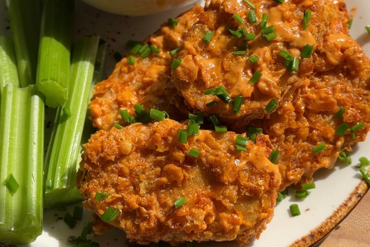 Cornflake Buffalo Tempeh Wings
