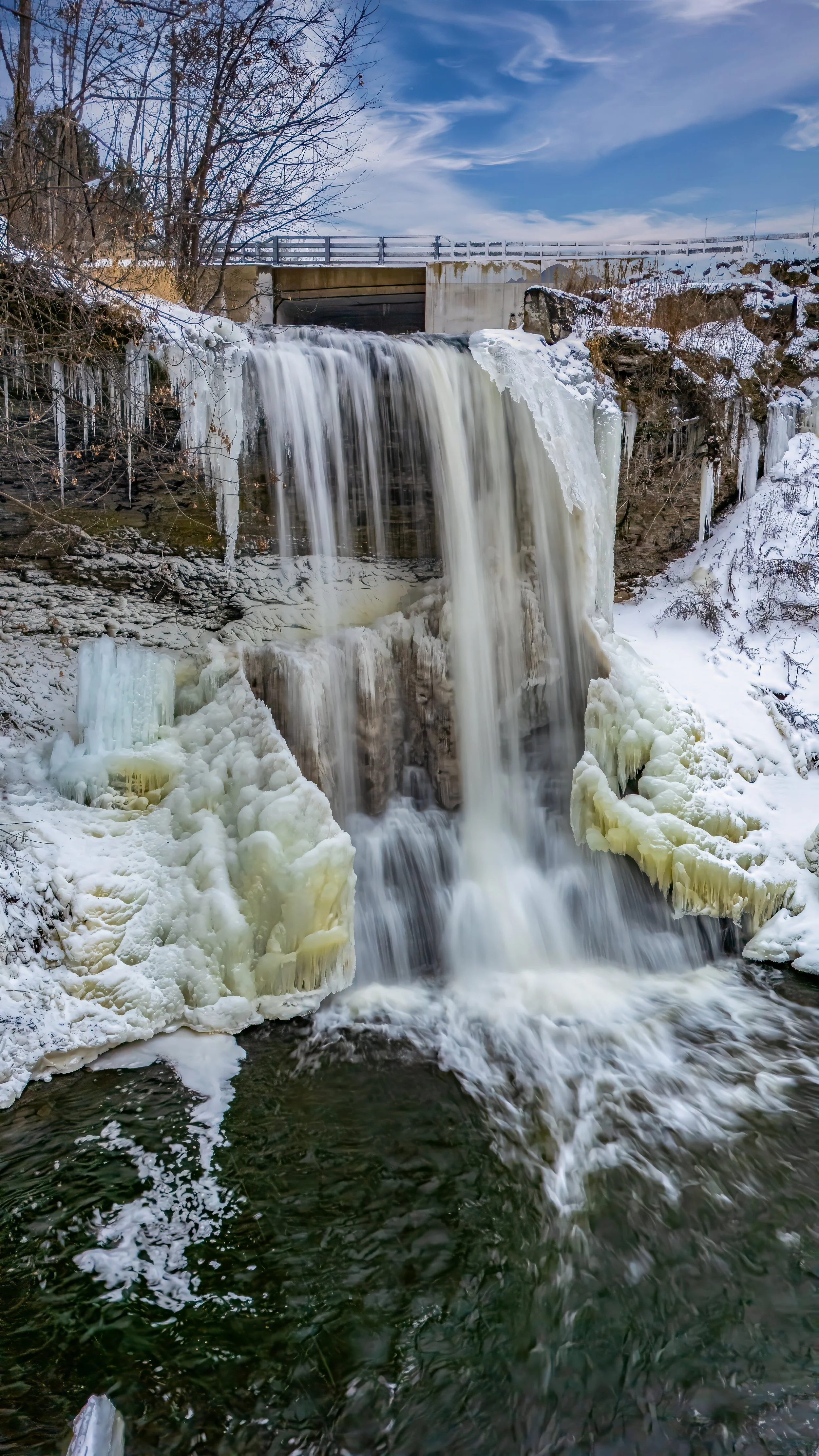 Winter’s Thundering Veil at Wolcott Falls