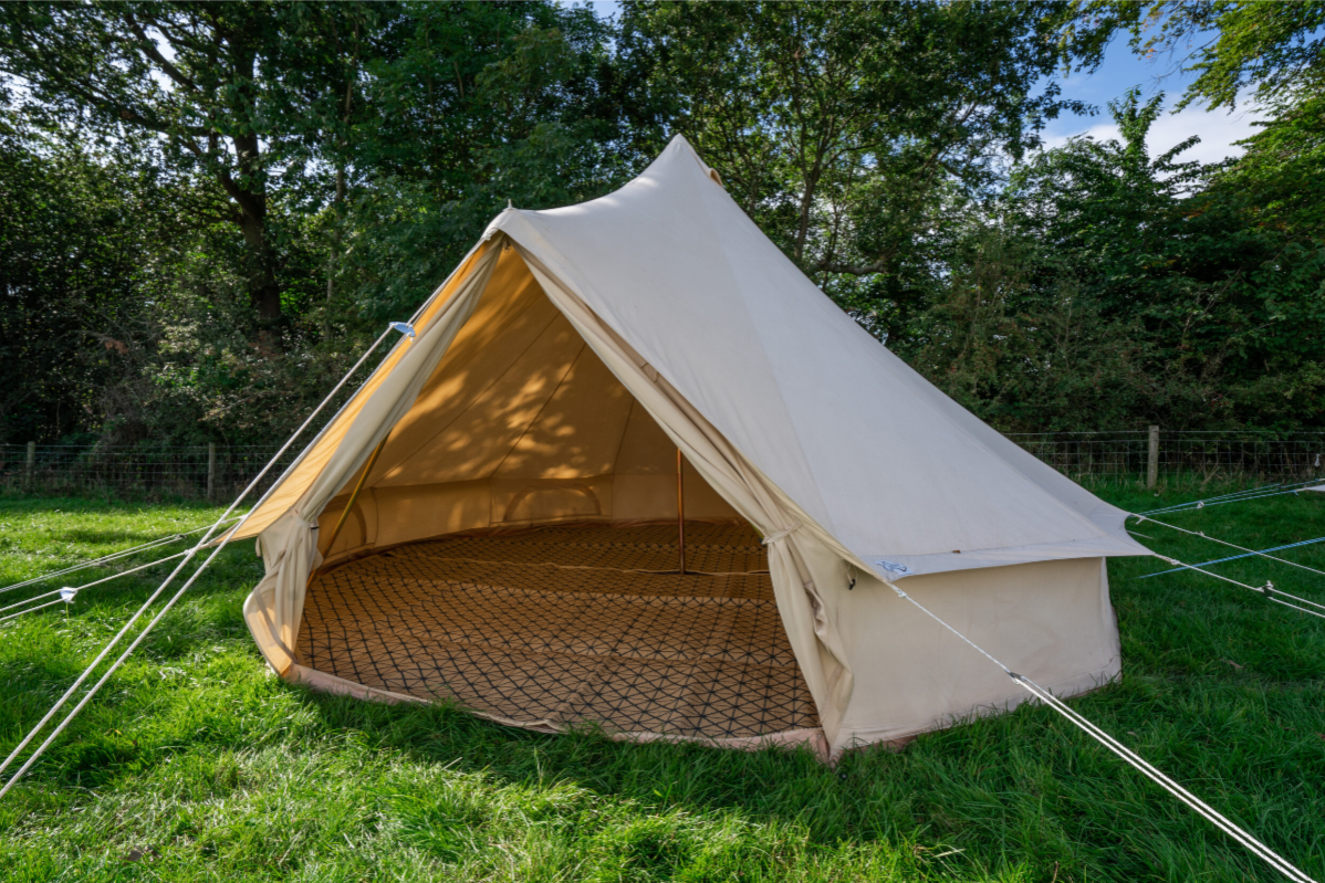 Empty bell tent as Silverstone f1 