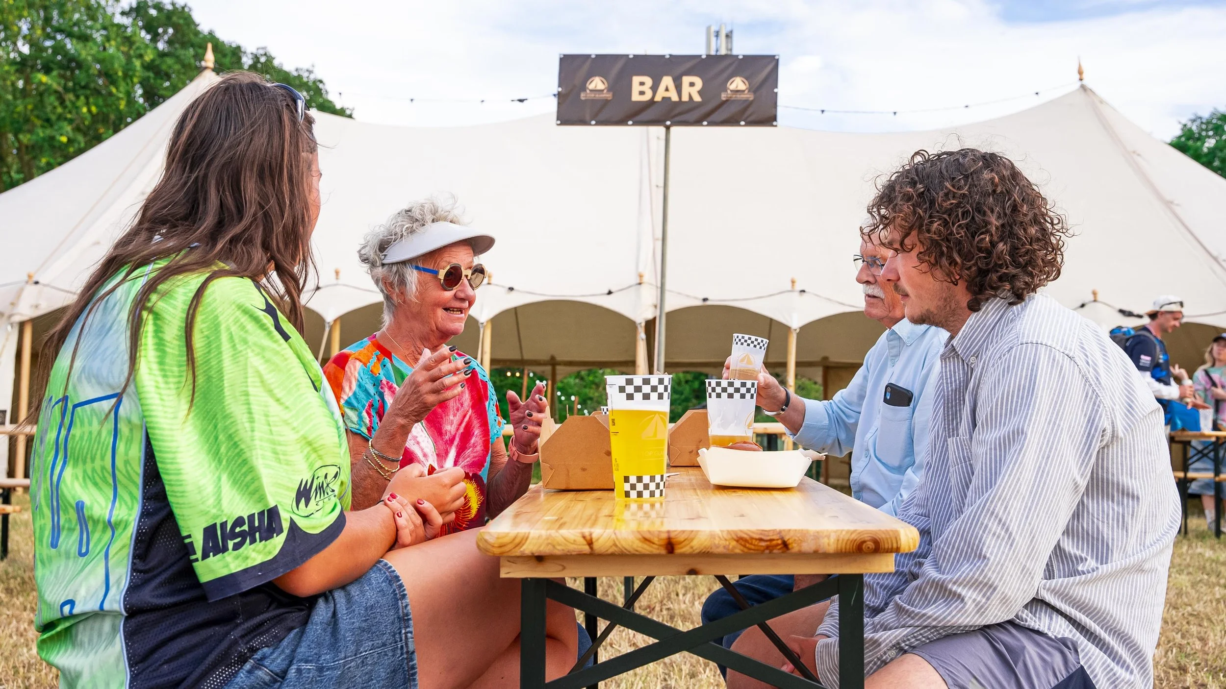 social areas at a more relaxed campsite at the silverstone f1 UK
