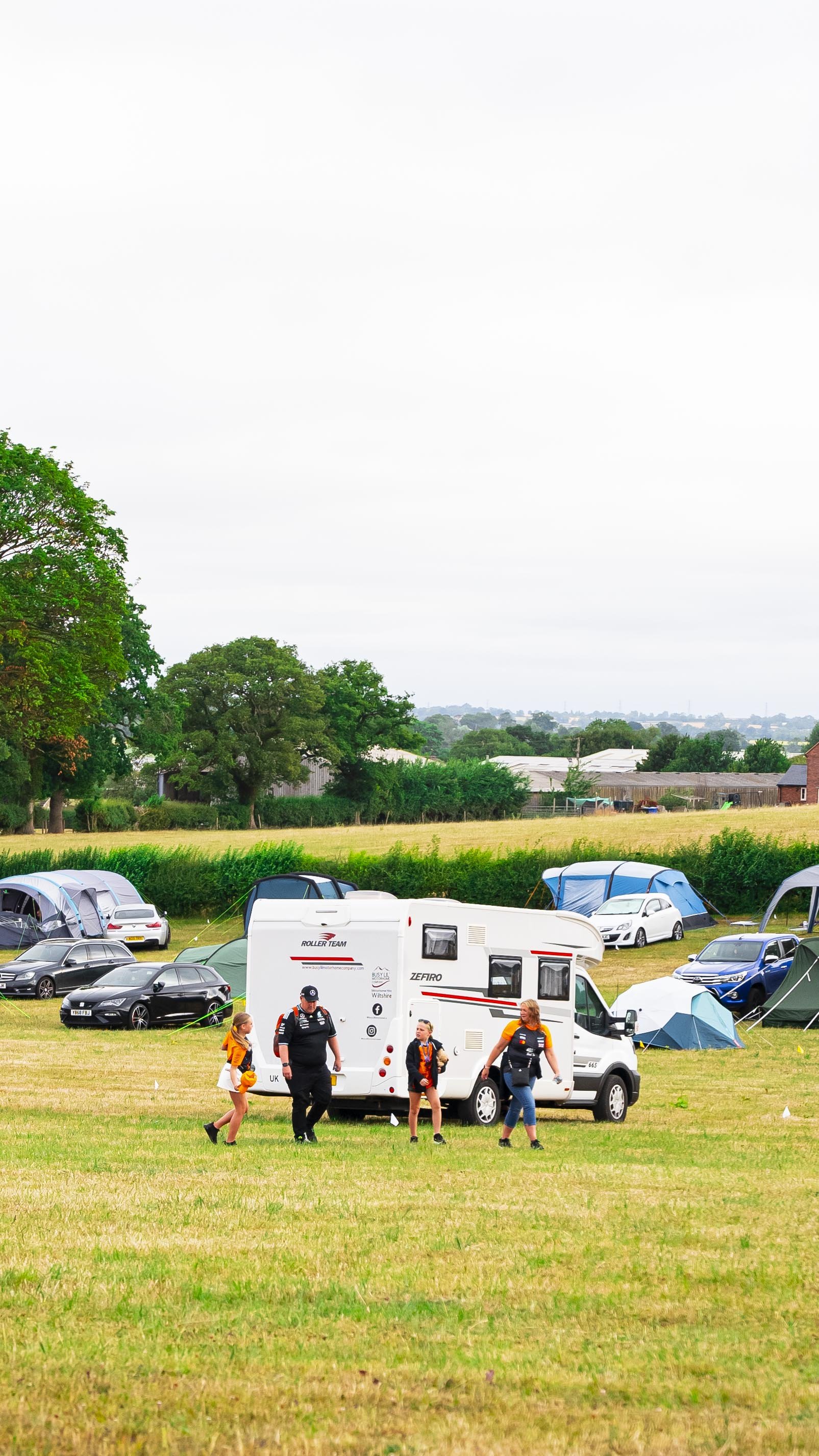 Motorhome with EHU at pitstop glamping silverstone