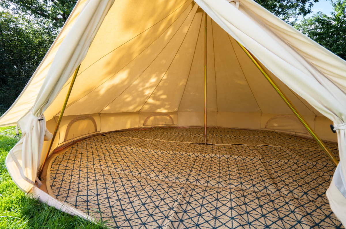 Bell tent with carpet