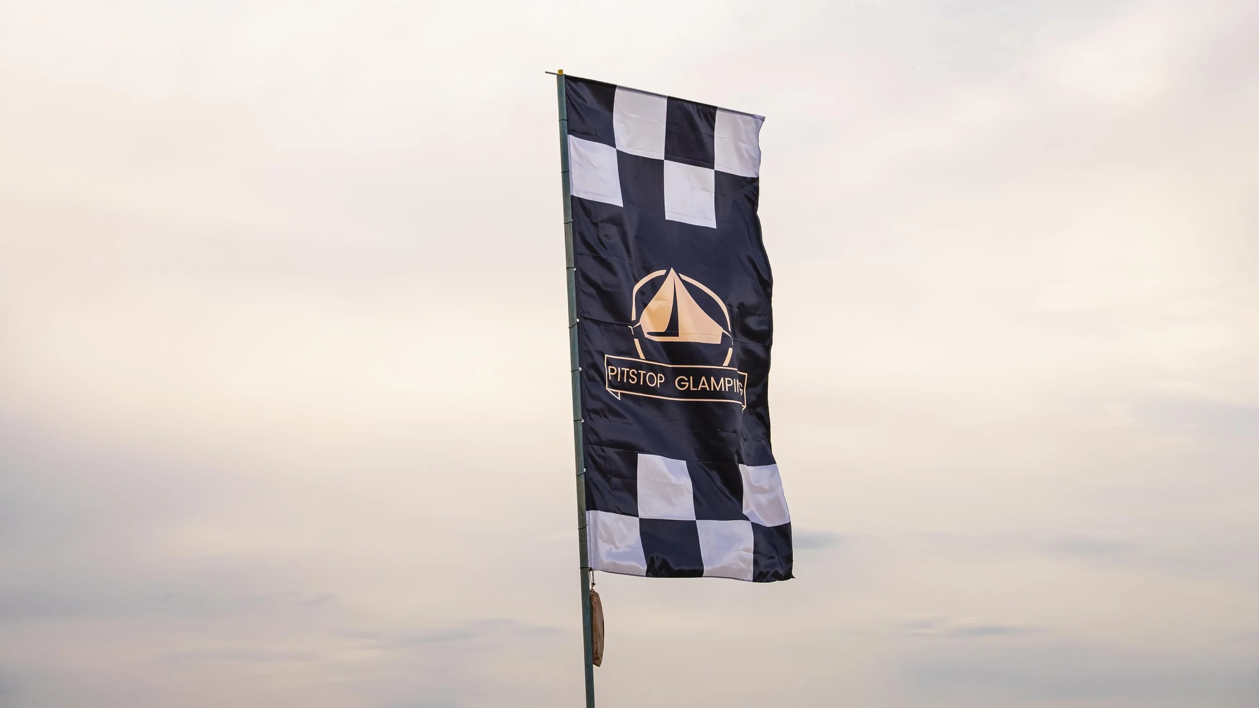 Pitstop glamping flag by silverstone circuit