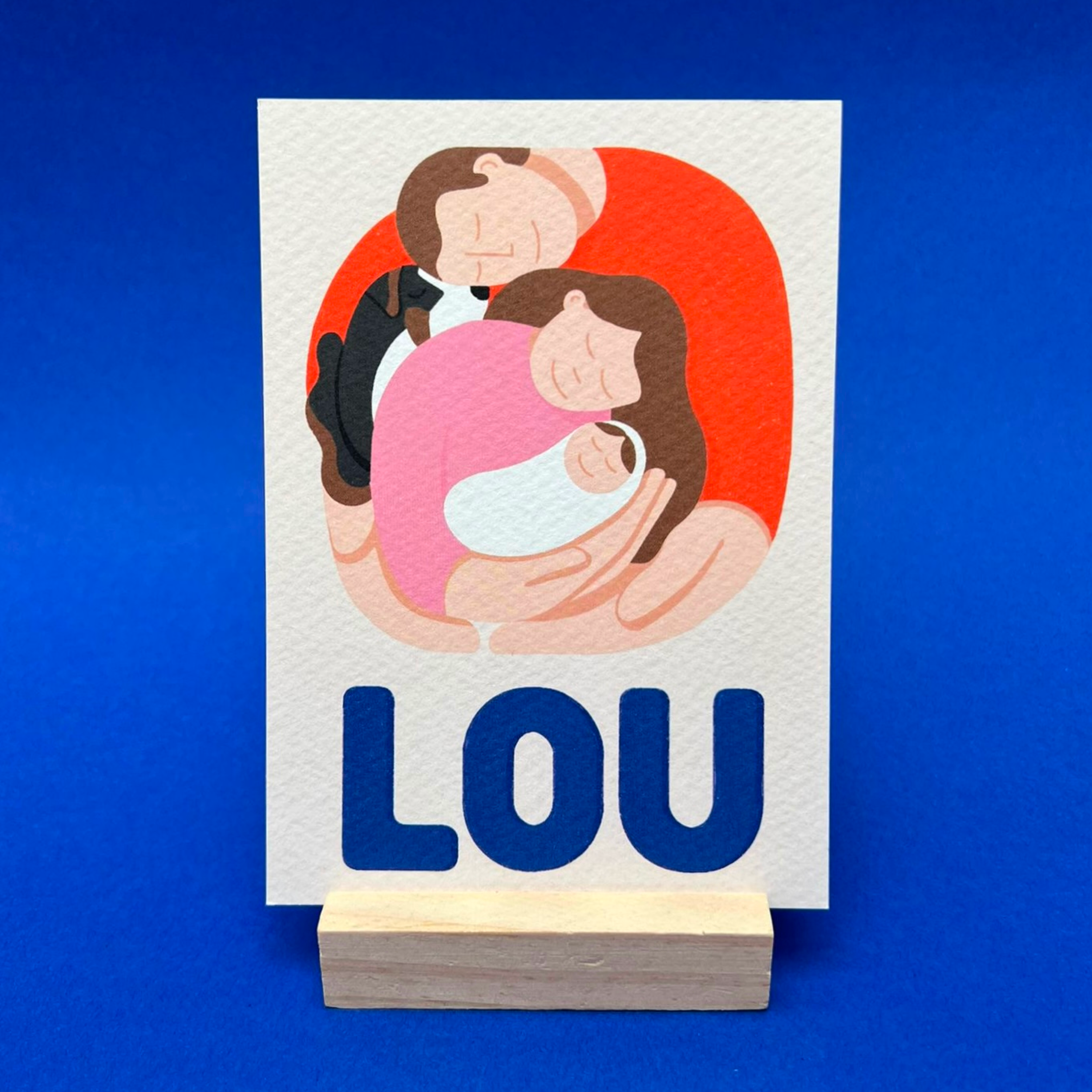Lou's birth announcement card