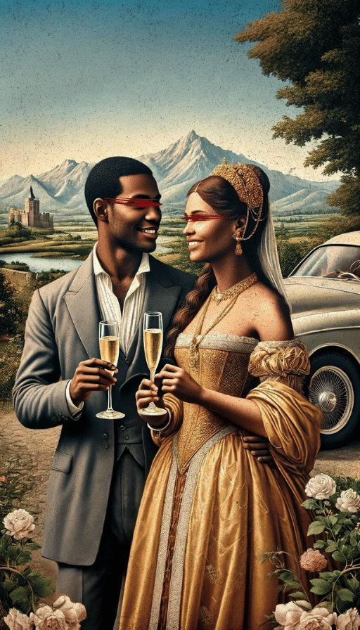 Man and Woman toasting with champagne