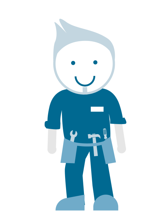Illustration of a maintenance contractor with tools belt
