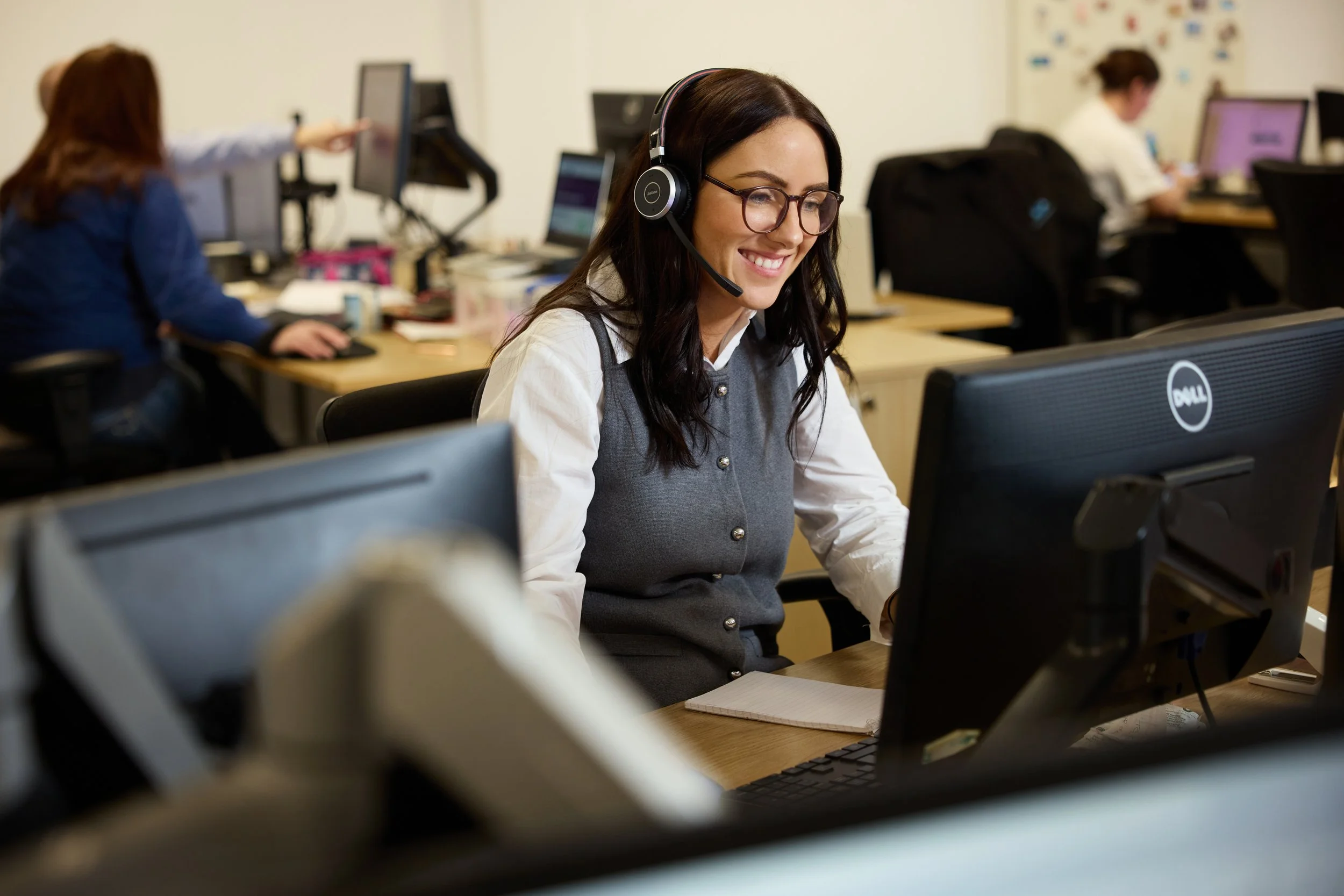 Client Administrator on the phone to a client