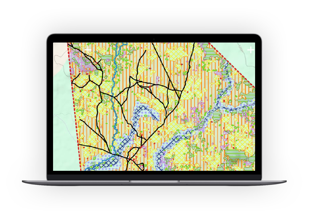 Detailed land-use map