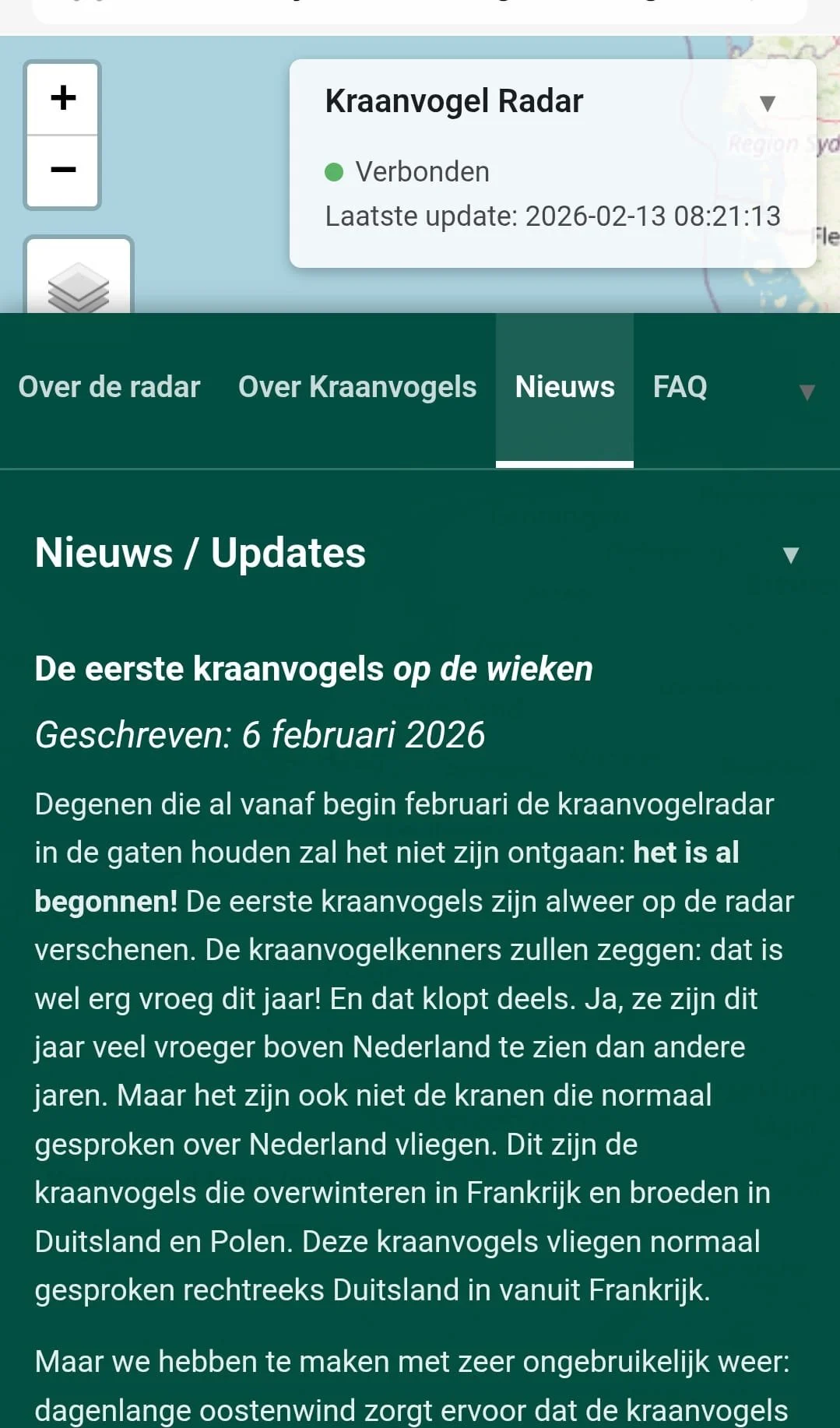 News section for the latest updates