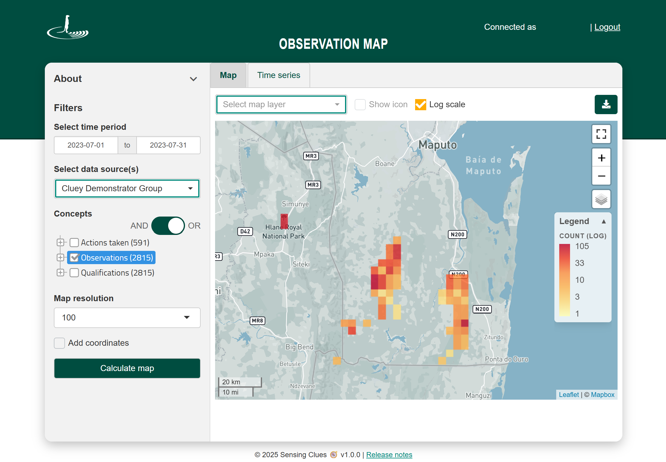 Analytical Toolbox: Observation Heatmap log visualisation