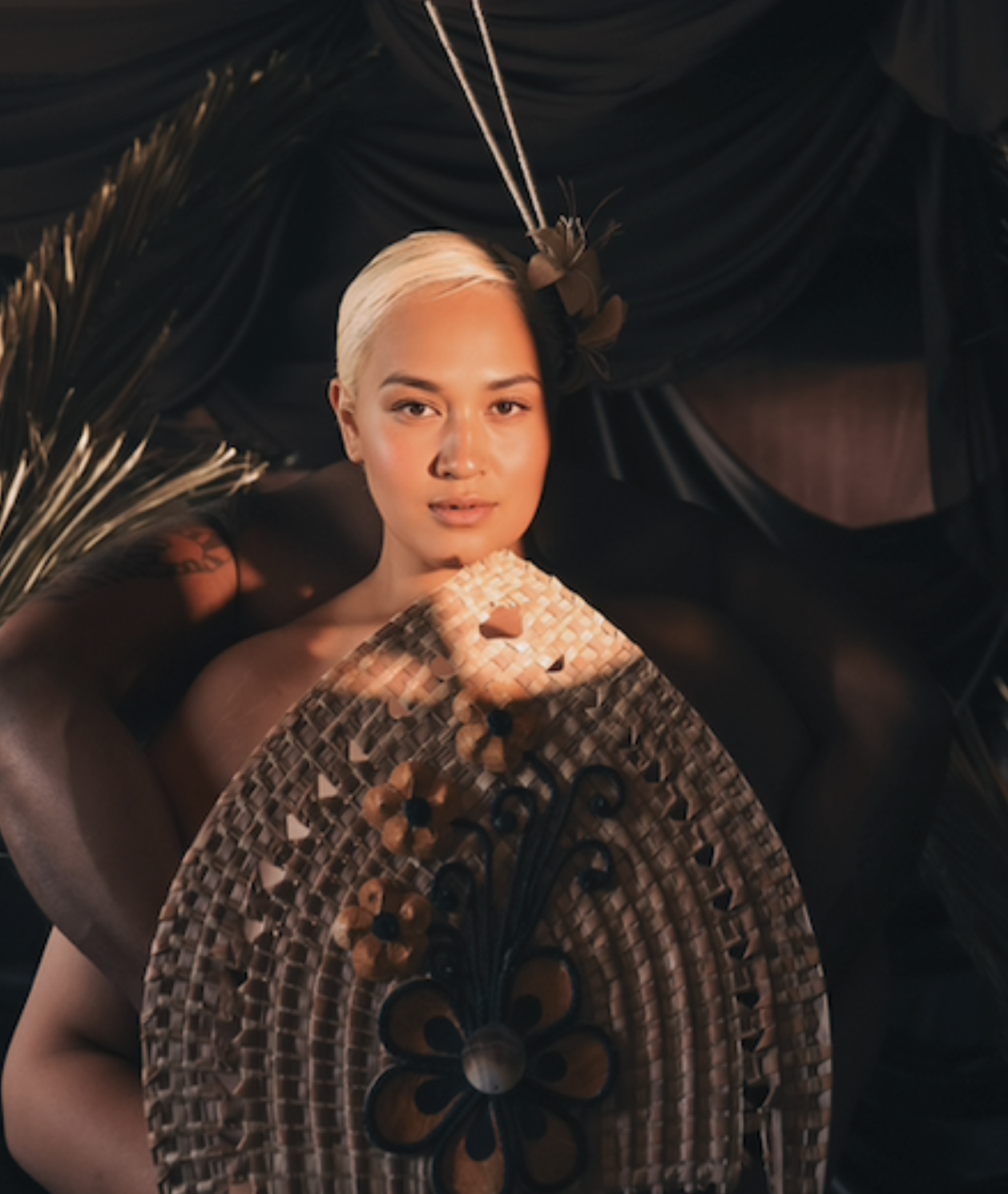 Pasifika Woman modeling looking directly to the camera