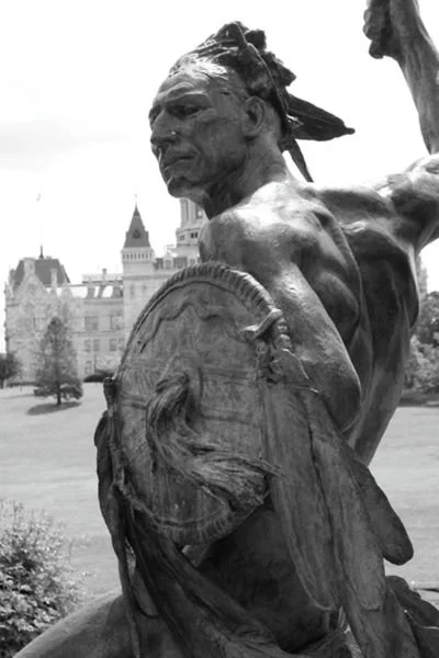 A fountain sculpture by Massey Rhind of Native Americans at the Connecticut State Capitol