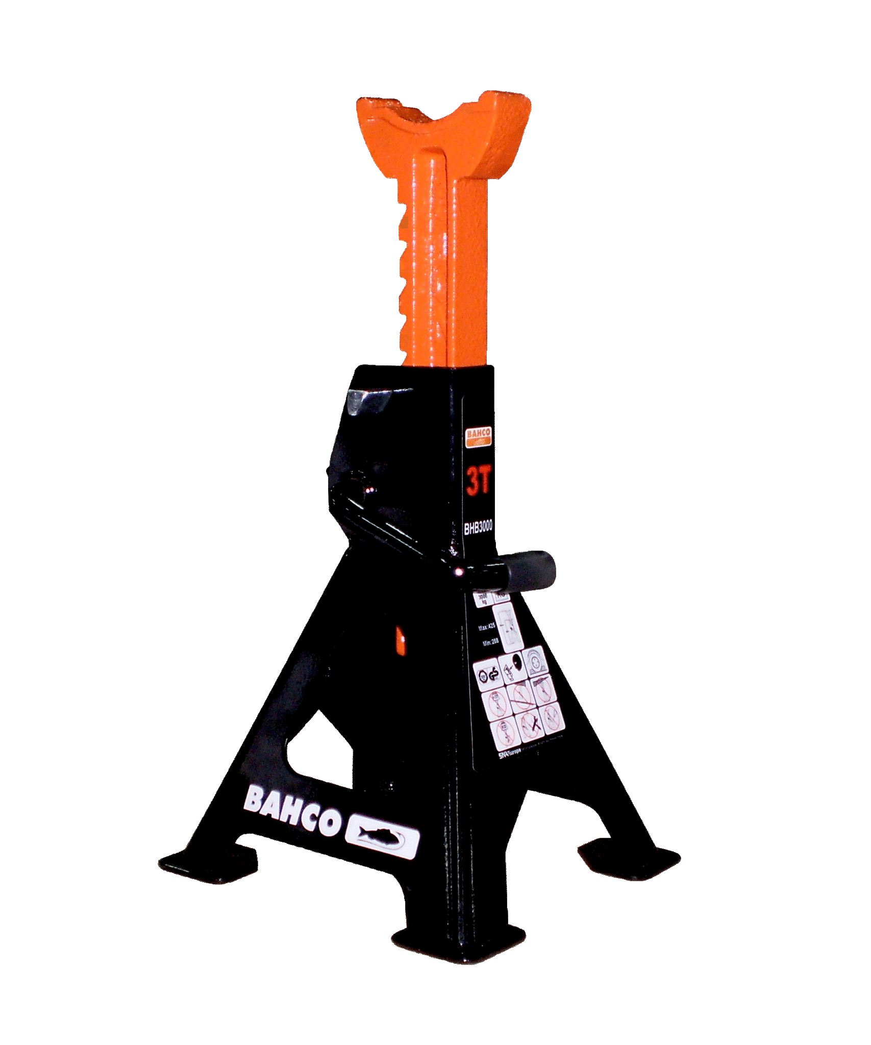 Cale à bois noire avec une tête orange, de la marque Bahco, utilisée pour couper du bois.