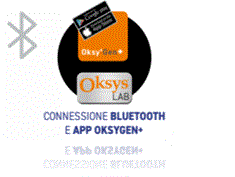 Capture d'écran d'une machine ou d'un appareil Oksys Lab indiquant une connexion Bluetooth et une application nommée Oksygen+