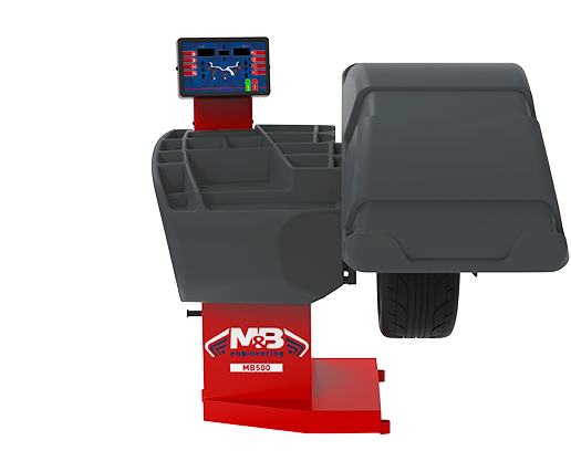 Un robot de garage de réparation automobile avec un bras robotisé et un écran numérique.