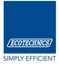 Logo Ecotechniques avec slogan 'Simply Efficient' sur fond blanc