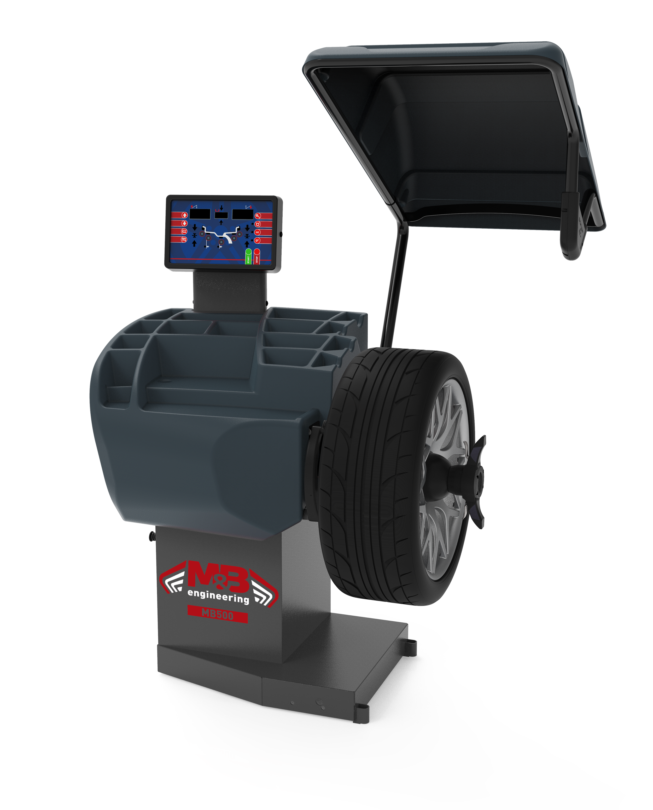 Machine de diagnostic pour pneus de voiture avec écran numérique et hub pour le pneu