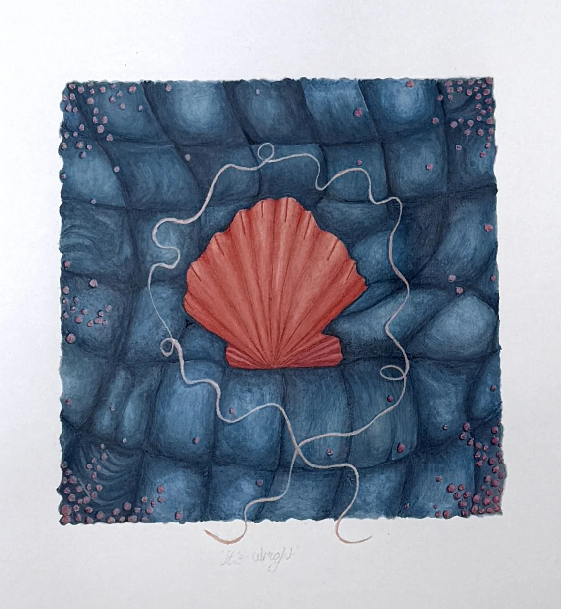 ‘The blanket and shell’, Acrylic paint