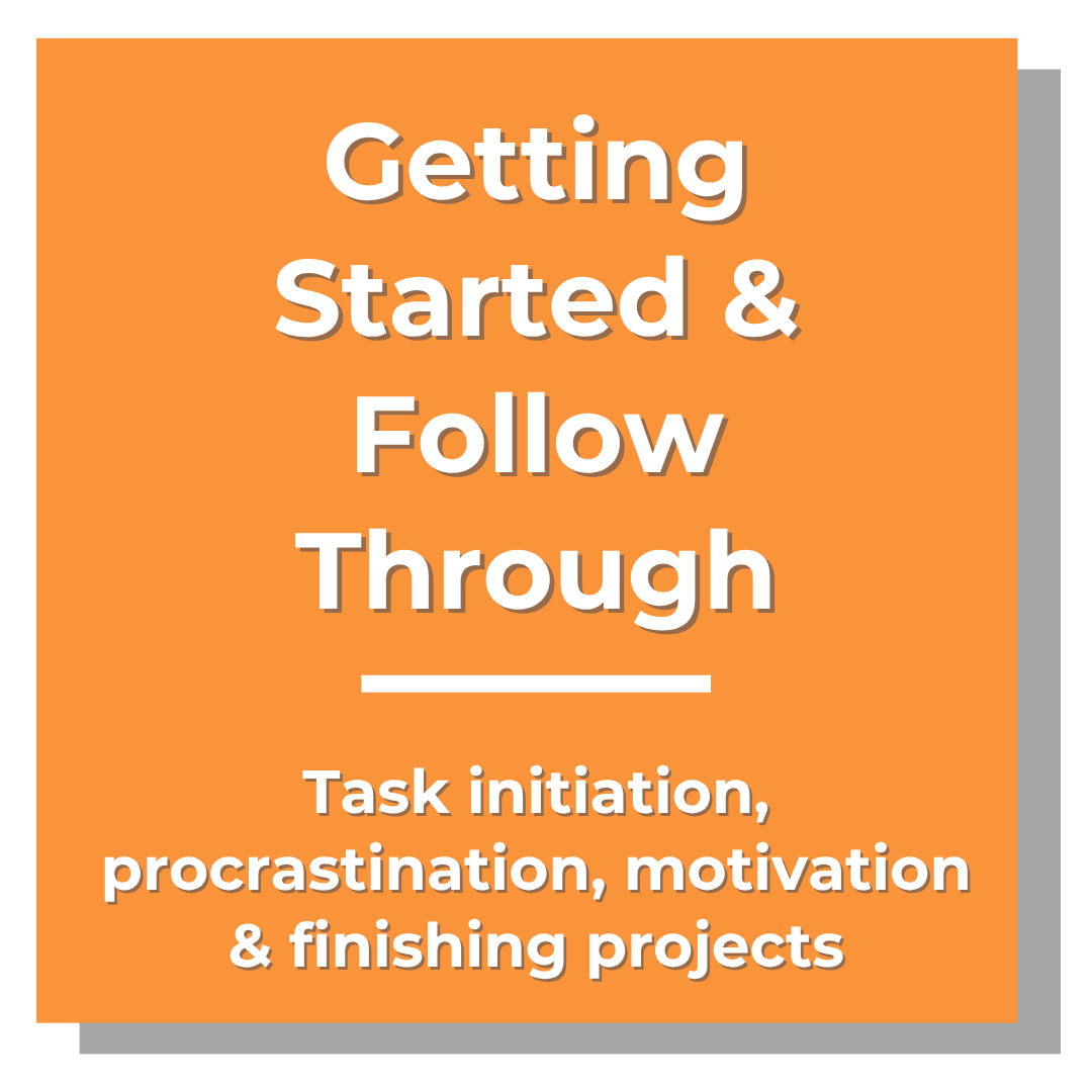 Explore podcast episodes about ADHD task initiation, motivation, procrastination, and follow-through.