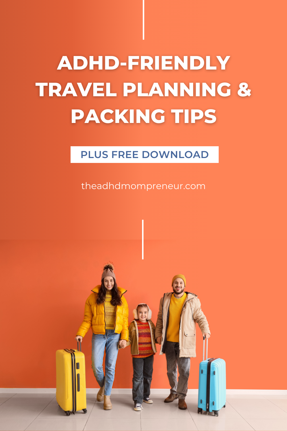 Pin for ADHD-friendly travel planning and packing blog post