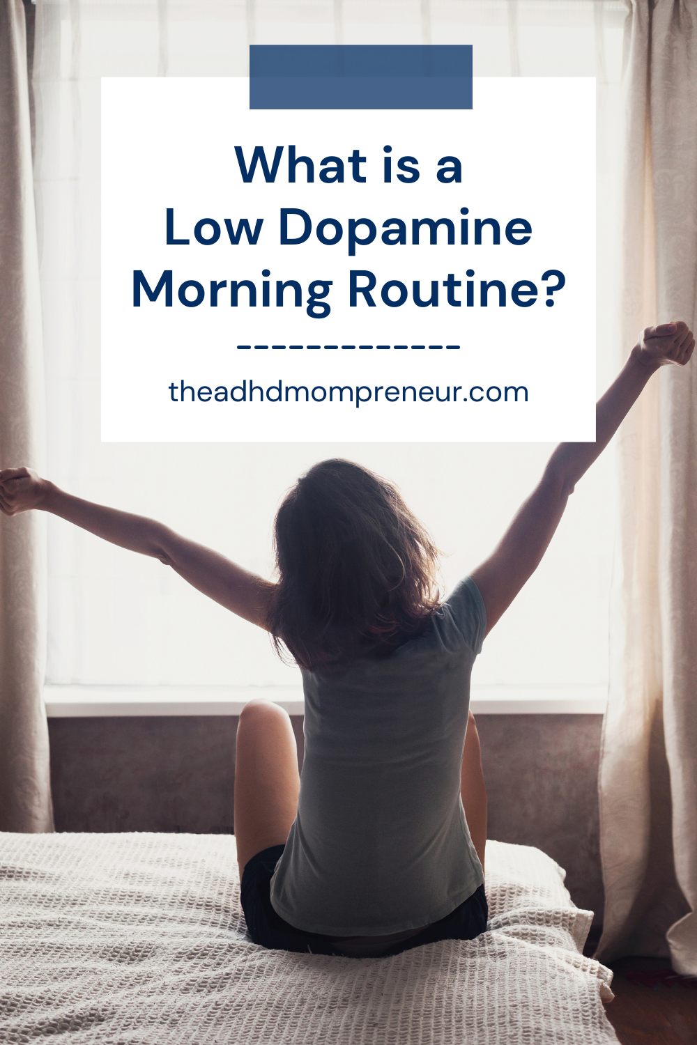 Women waking up to start her low dopamine morning routine