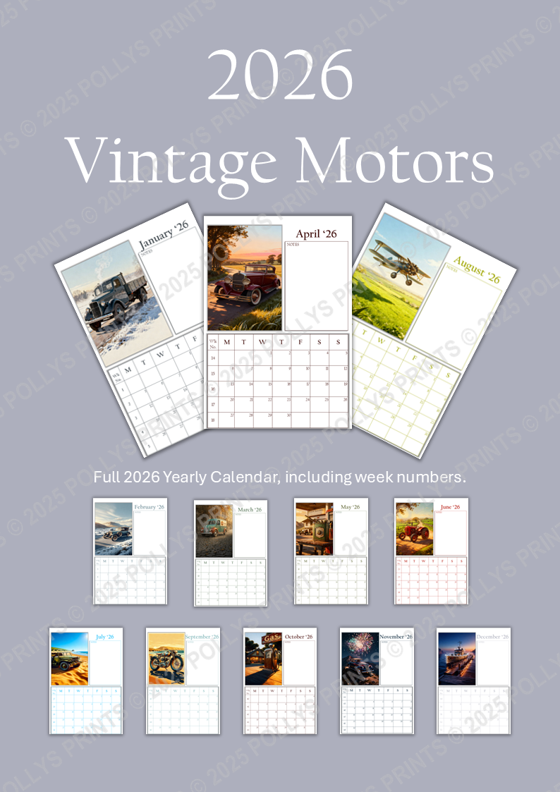 2026 Calendar - Vintage Motors