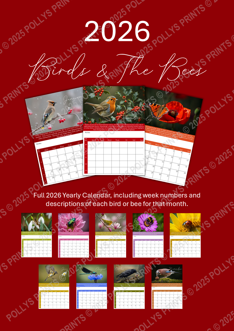 2026 Calendar - Birds and The Bees