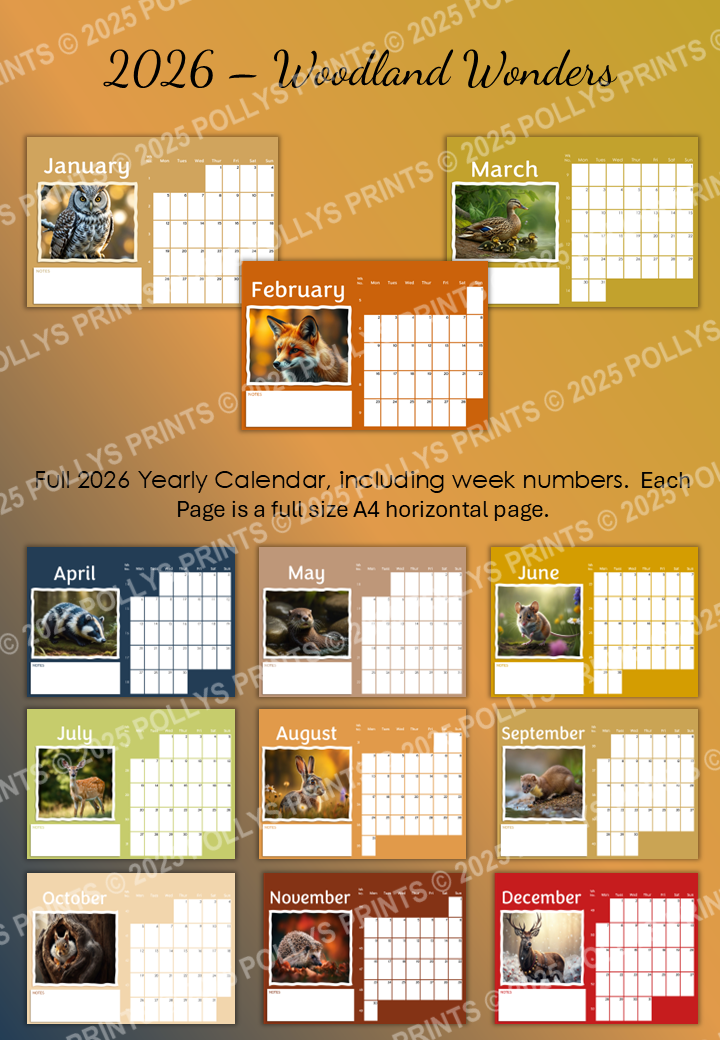 2026 Calendar - Woodland Wonders