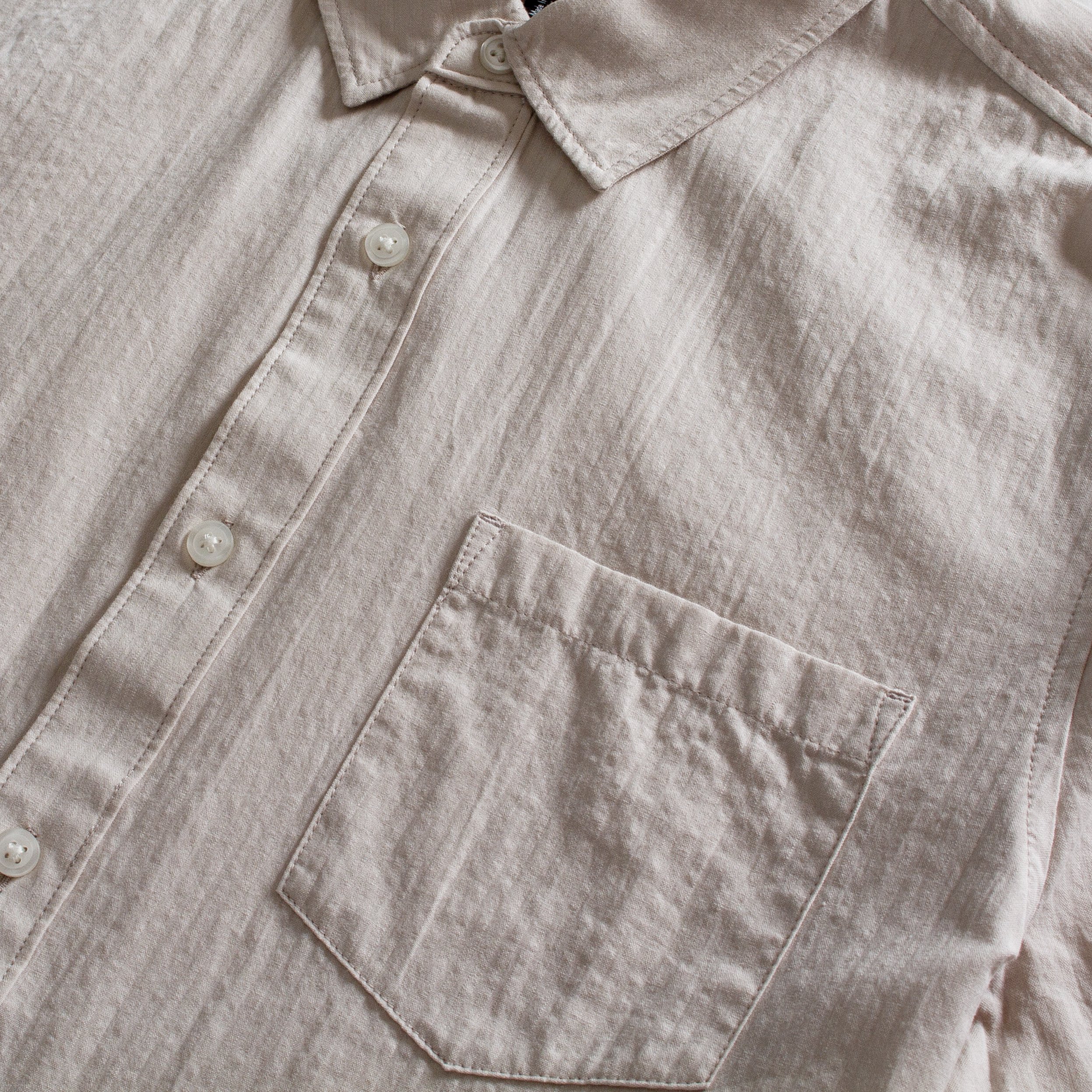 Close up image of Paige Desoto Shirt in Atlantic Fog.