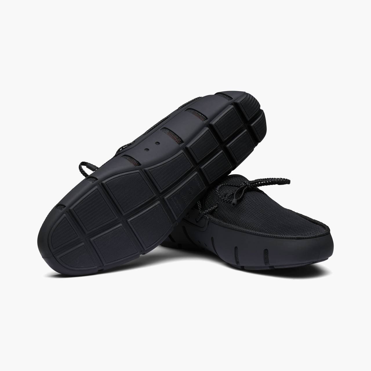 Detailed image of SWIMS loafers in black.